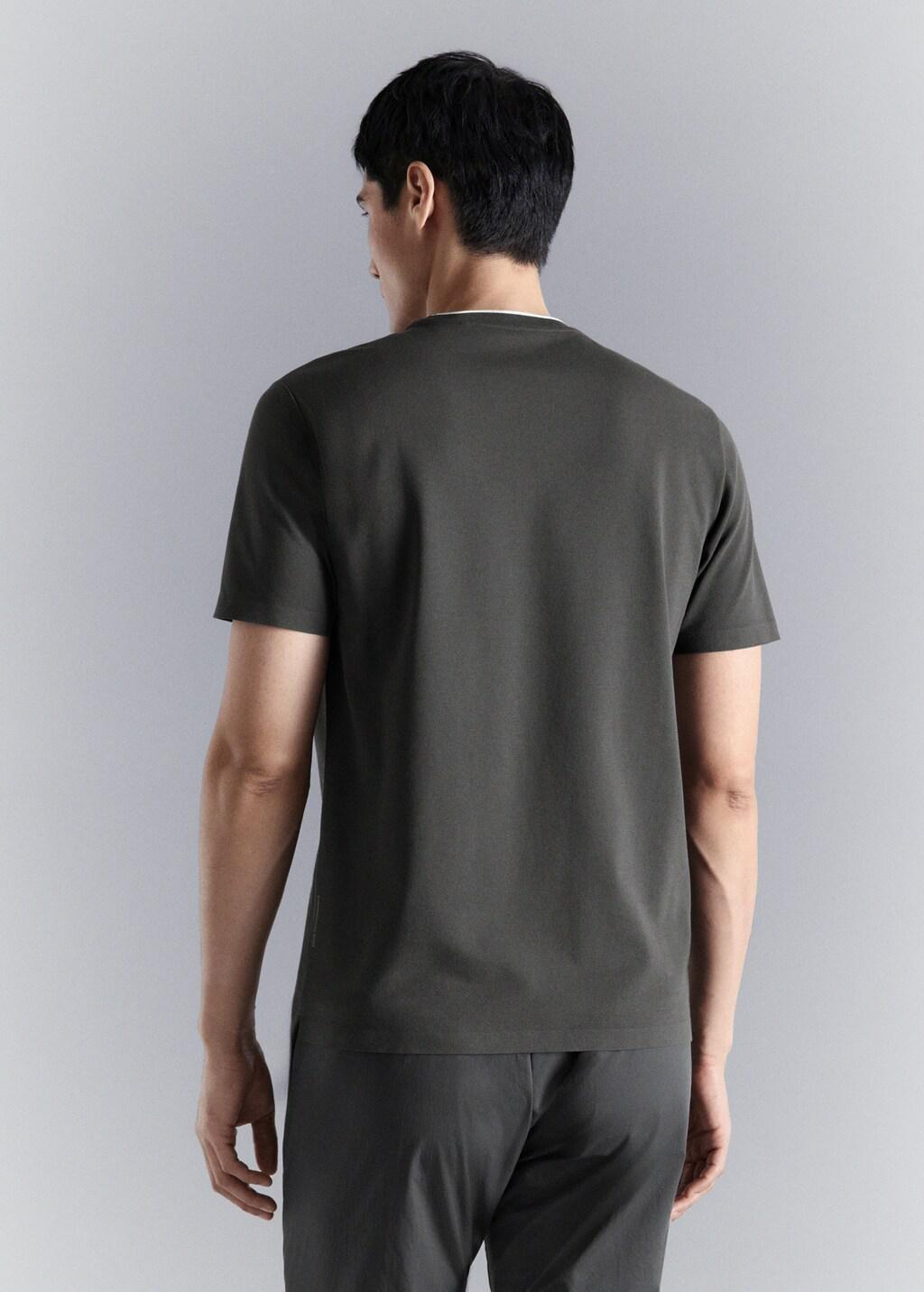 Grey Slim-Fit Comfort Stretch T-Shirt, Dark Grey, large image number 2
