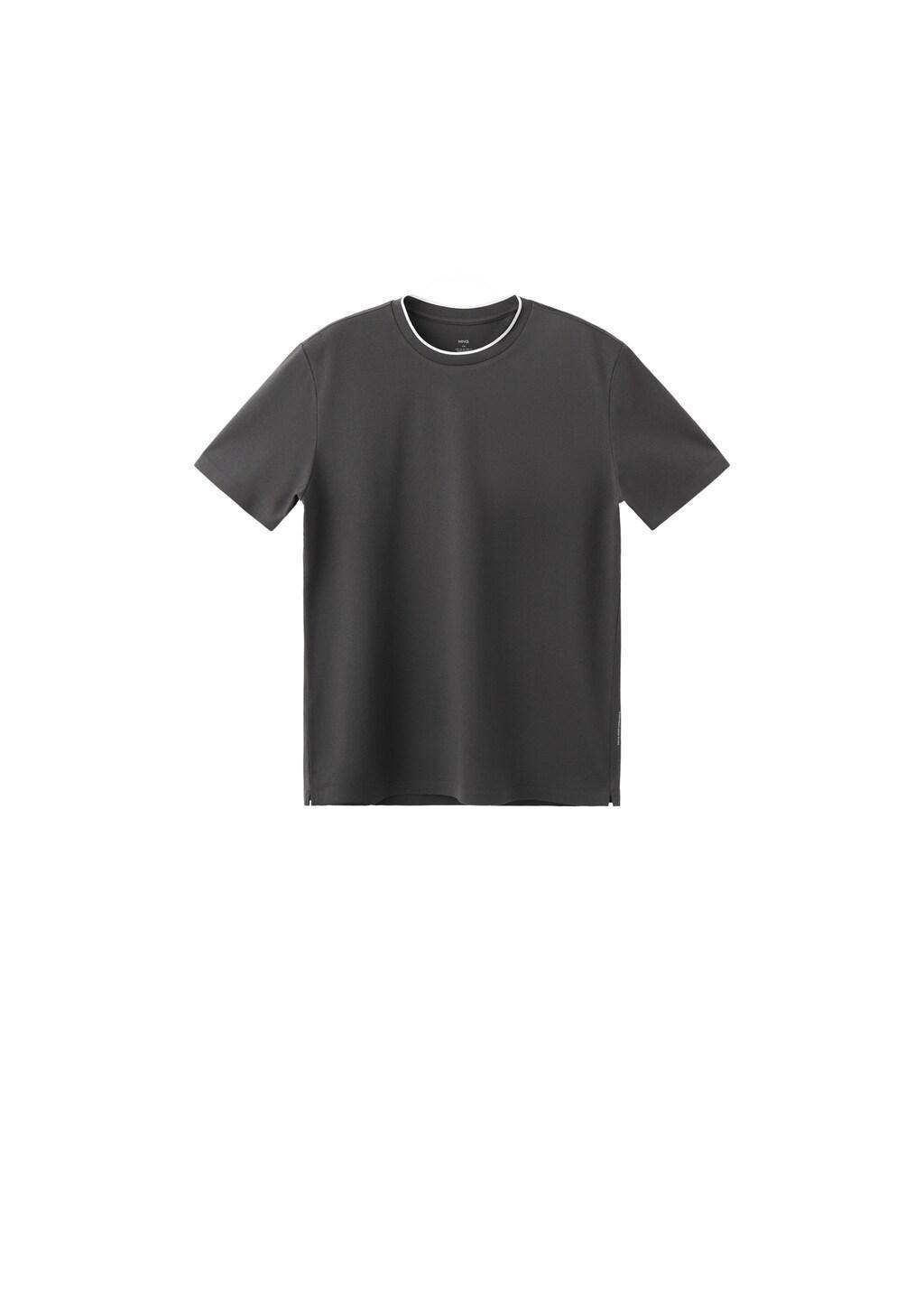 Grey Slim-Fit Comfort Stretch T-Shirt, Dark Grey, large image number 6