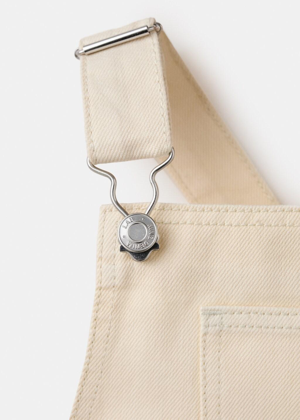 Beige Embroidered Floral Pinafore Dress, Baby Girl, Light Beige, large image number 0