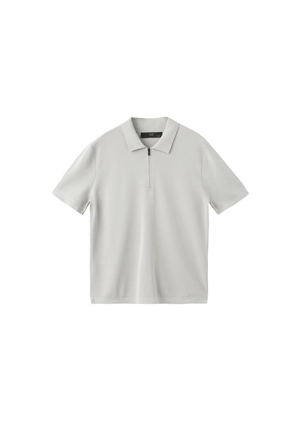 White Comfort Stretch Zip Polo, Natural White, large image number 6