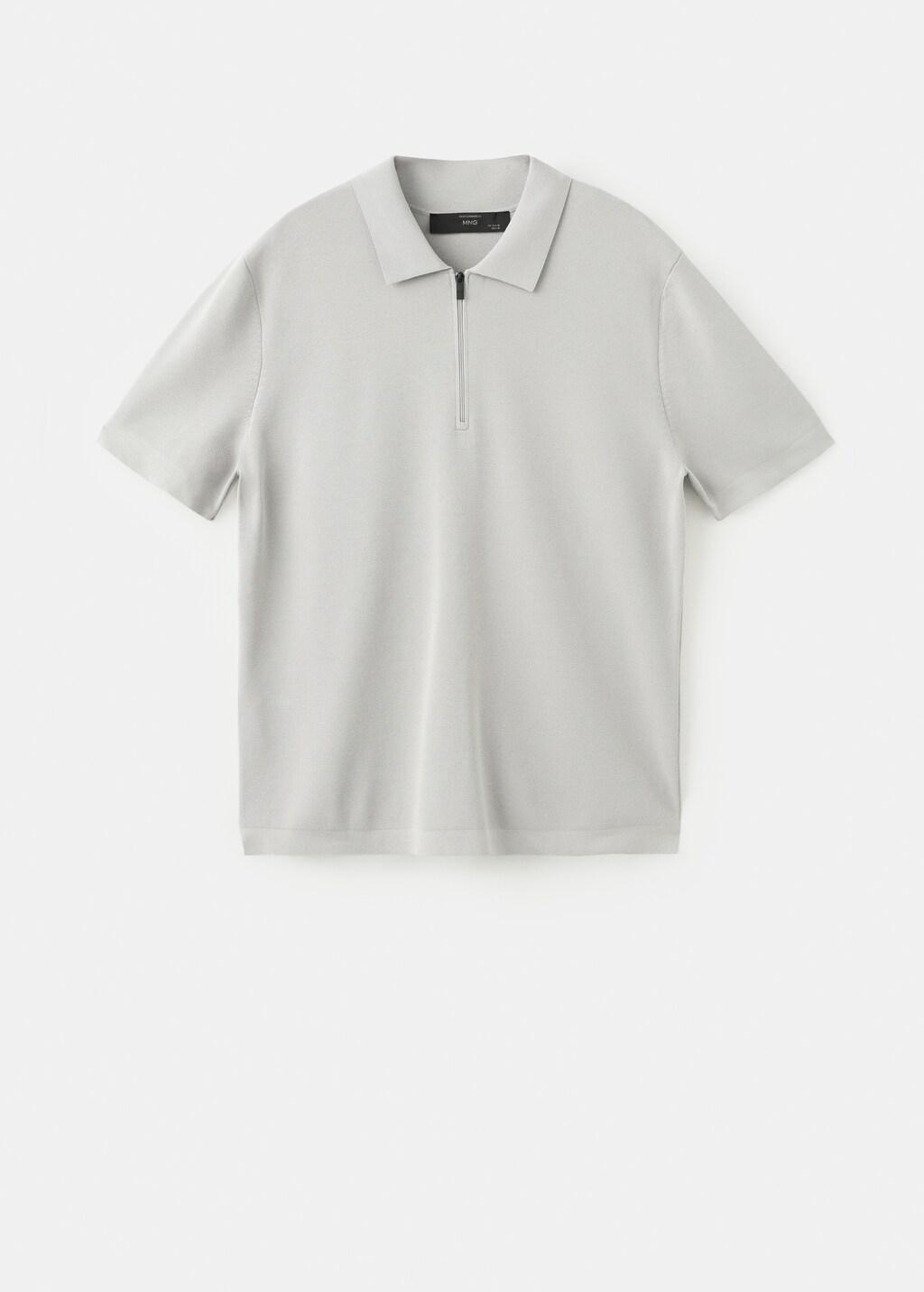 White Comfort Stretch Zip Polo, Natural White, large image number 7