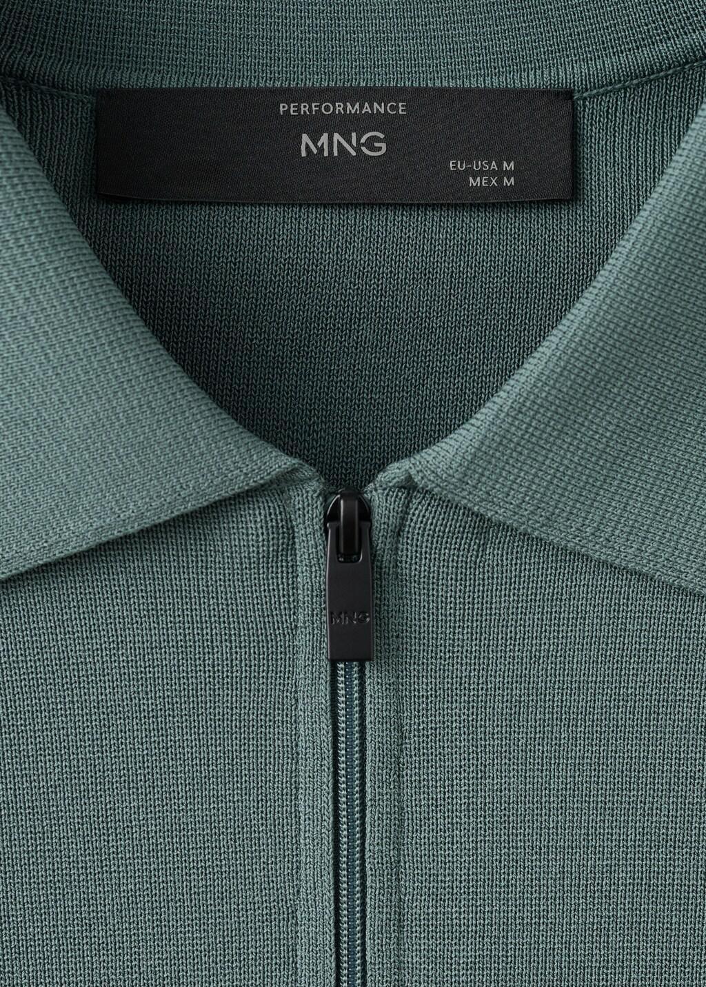 MEDIUM GREEN Comfort stretch zip polo, Medium Green, large image number 1