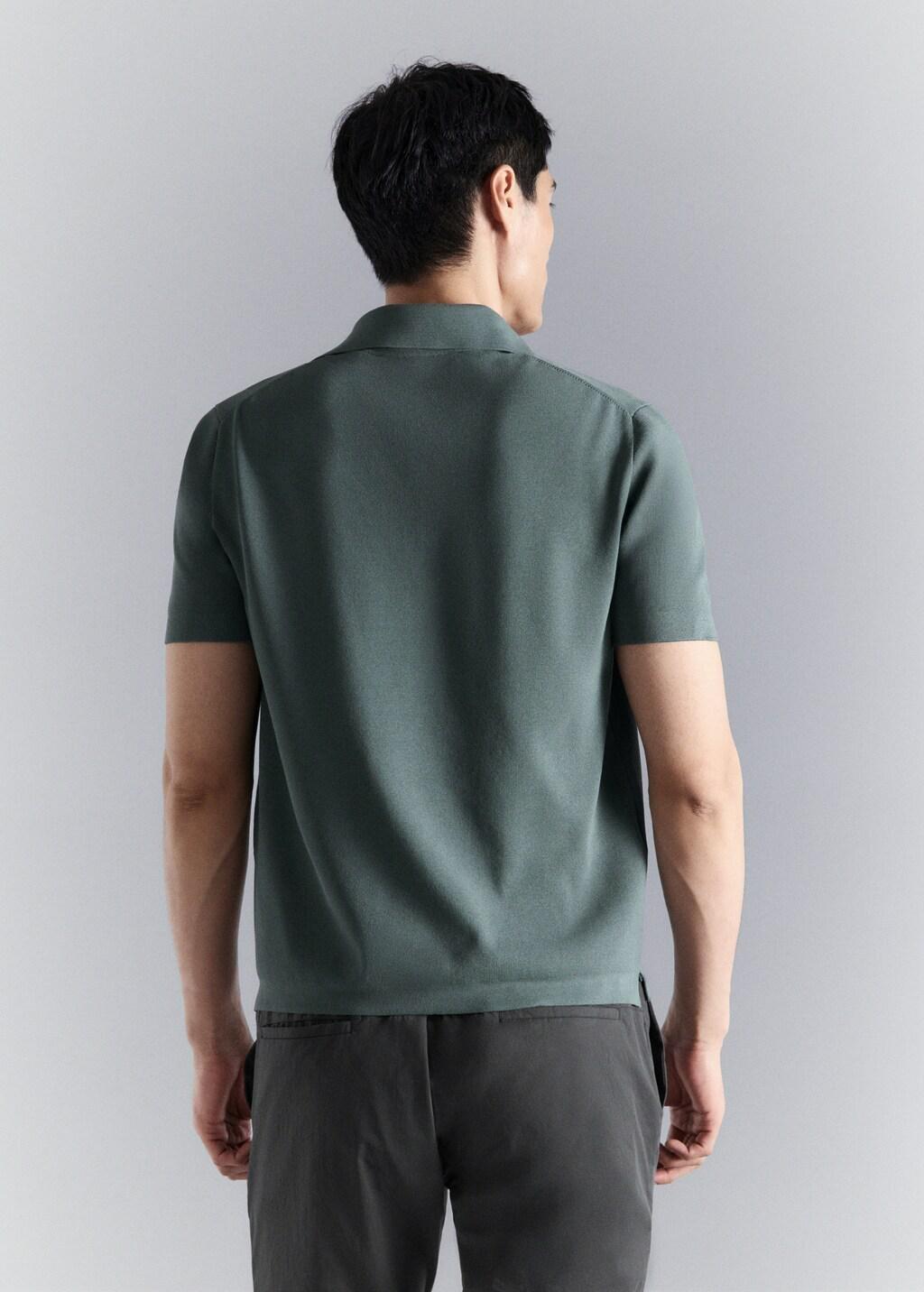 MEDIUM GREEN Comfort stretch zip polo, Medium Green, large image number 2