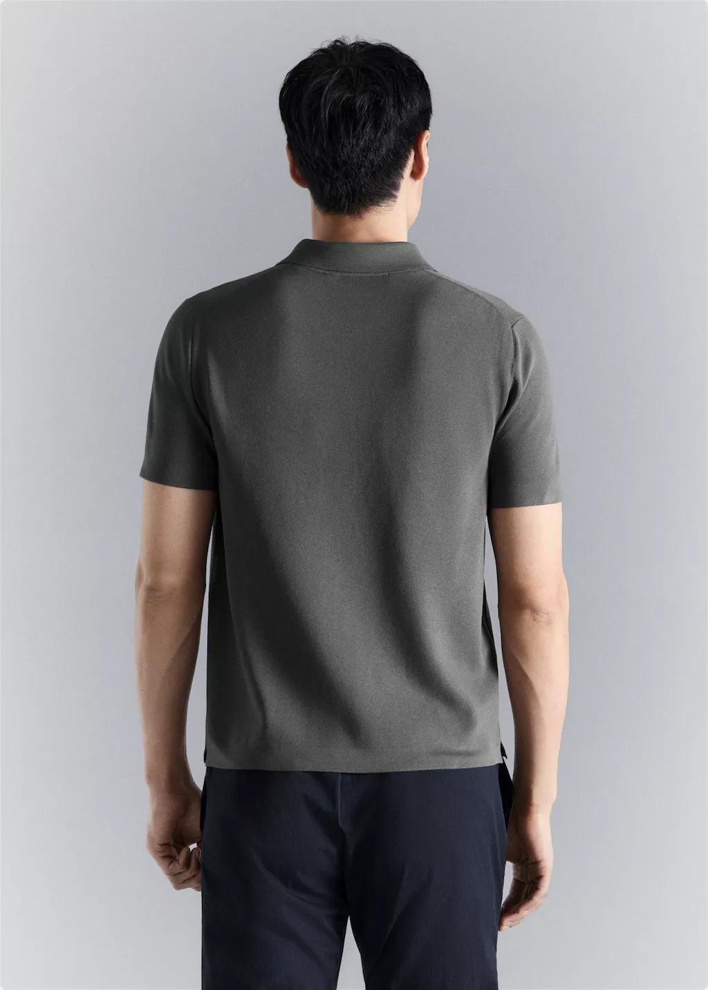 DARK GREY Comfort stretch zip polo, Dark Grey, large image number 2