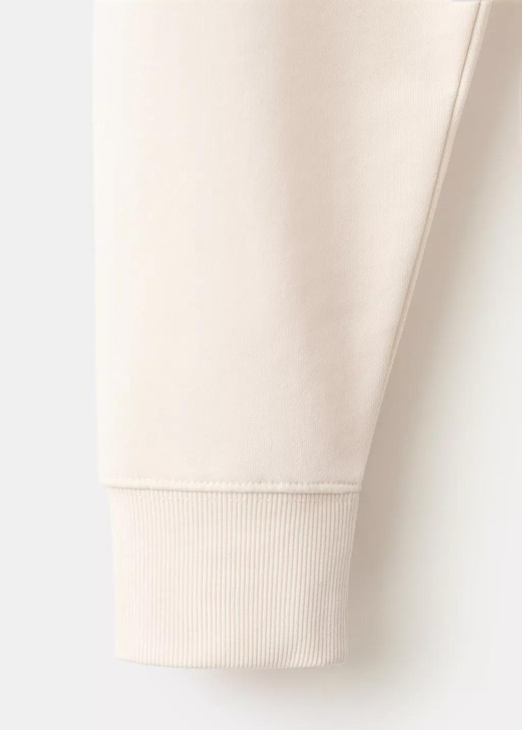 Beige 100% Cotton Regular-Fit Sweatshirt, Light Beige, large image number 1