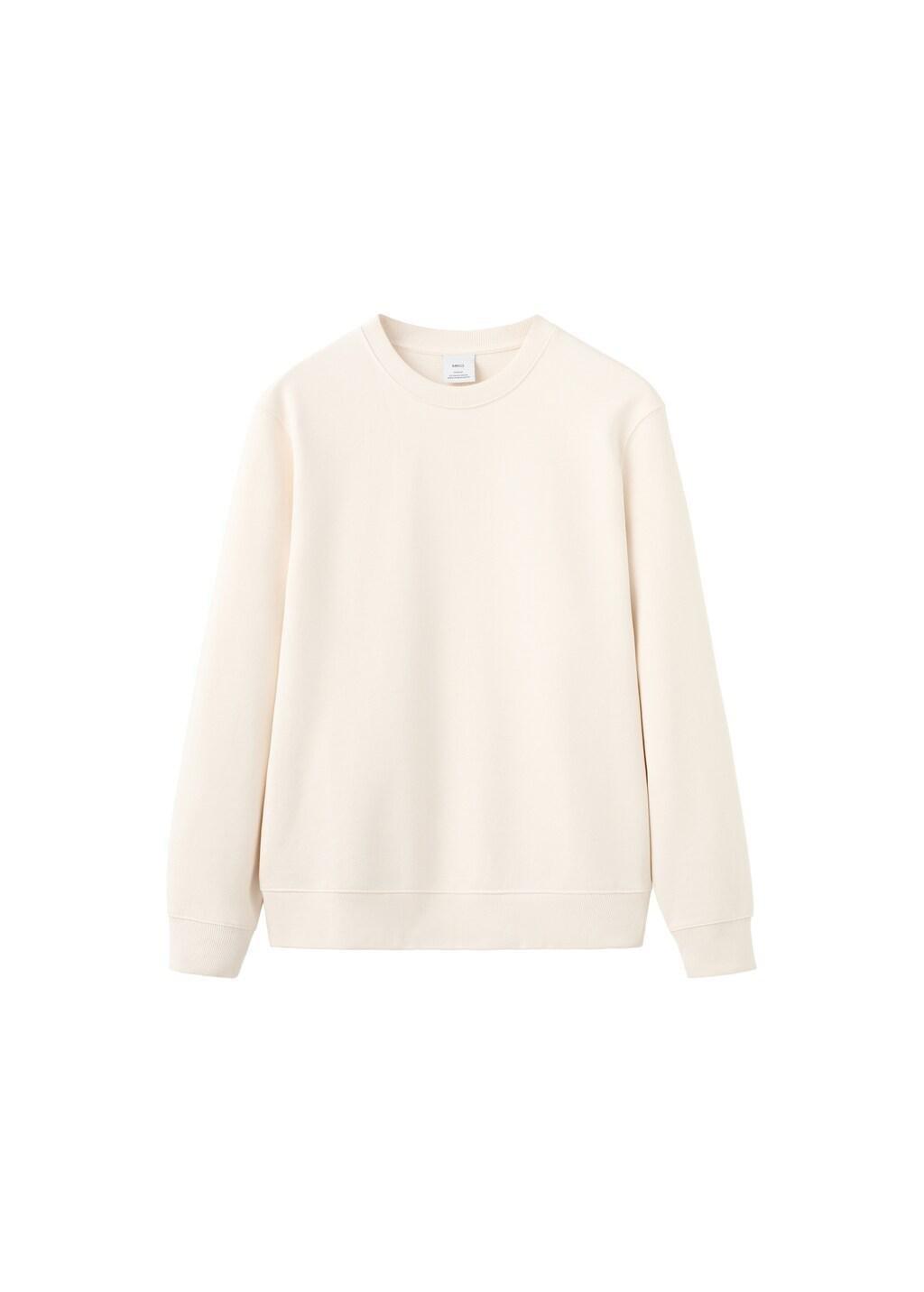 Beige 100% Cotton Regular-Fit Sweatshirt, Light Beige, large image number 7