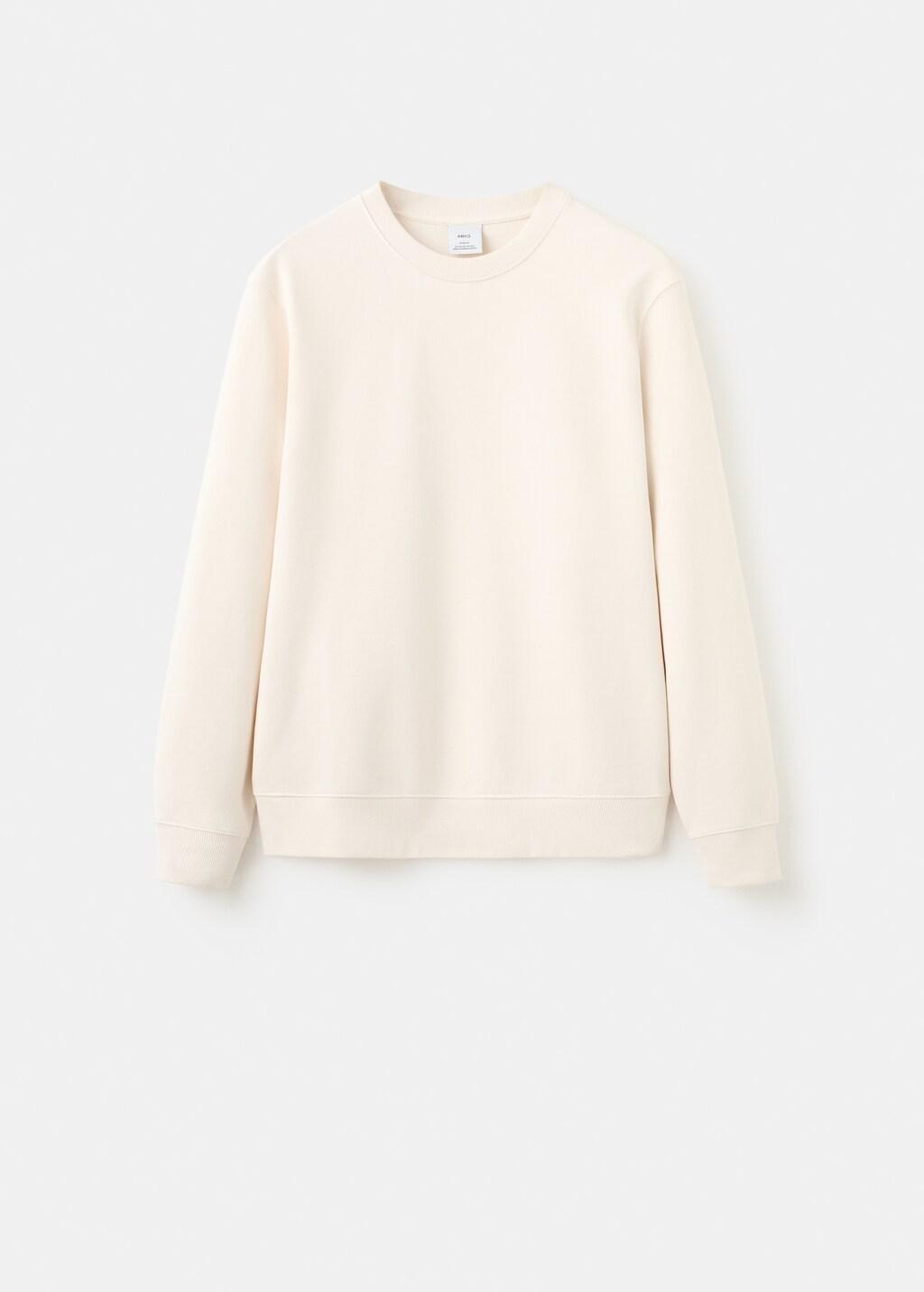 Beige 100% Cotton Regular-Fit Sweatshirt, Light Beige, large image number 8