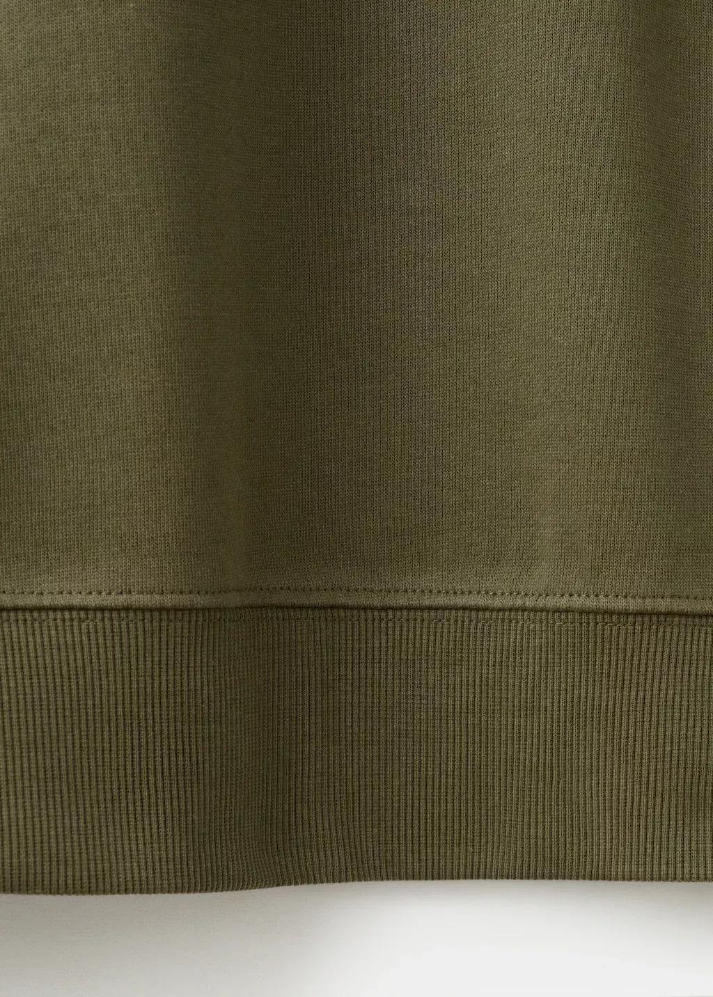Green 100% Cotton Regular-Fit Sweatshirt, Dark Green, large image number 5