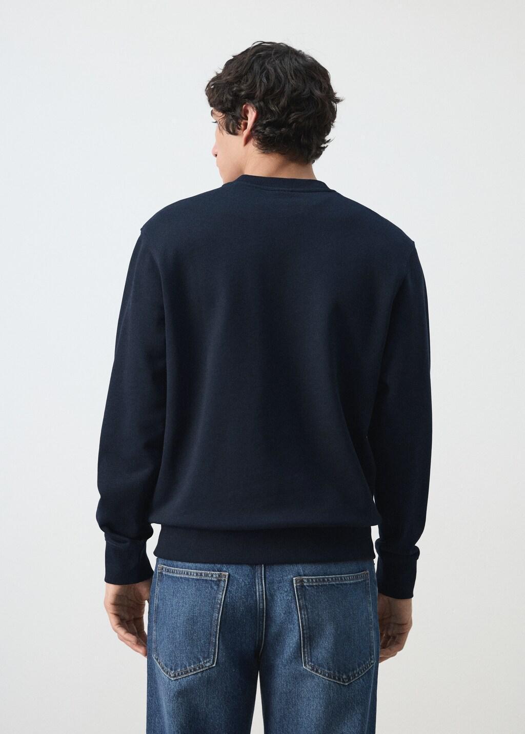 Navy 100% Cotton Regular-Fit Sweatshirt, Navy, medium
