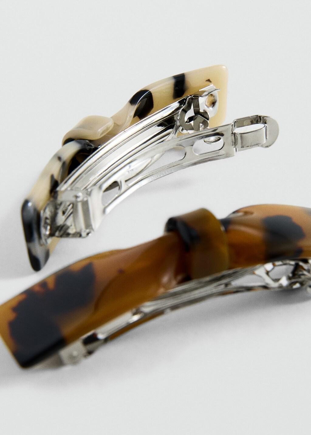 Brown Set Of Bow Hair Clips, Set Of 2, 0201_30, large image number 0