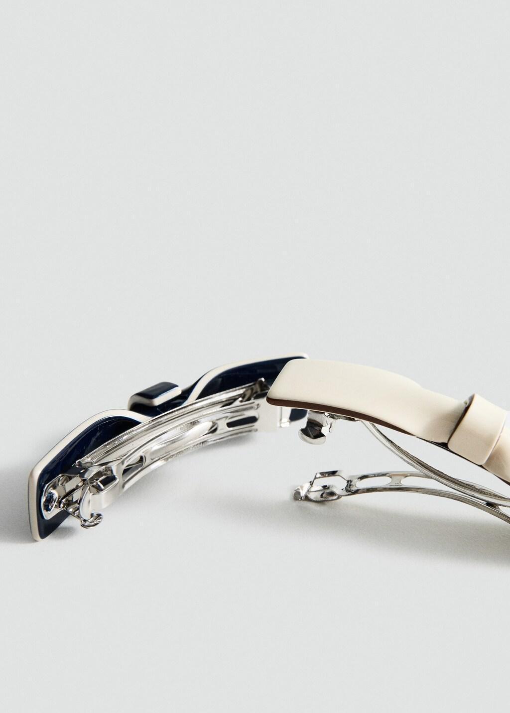 Navy Set Of Bow Hair Clips, Navy, large image number 0