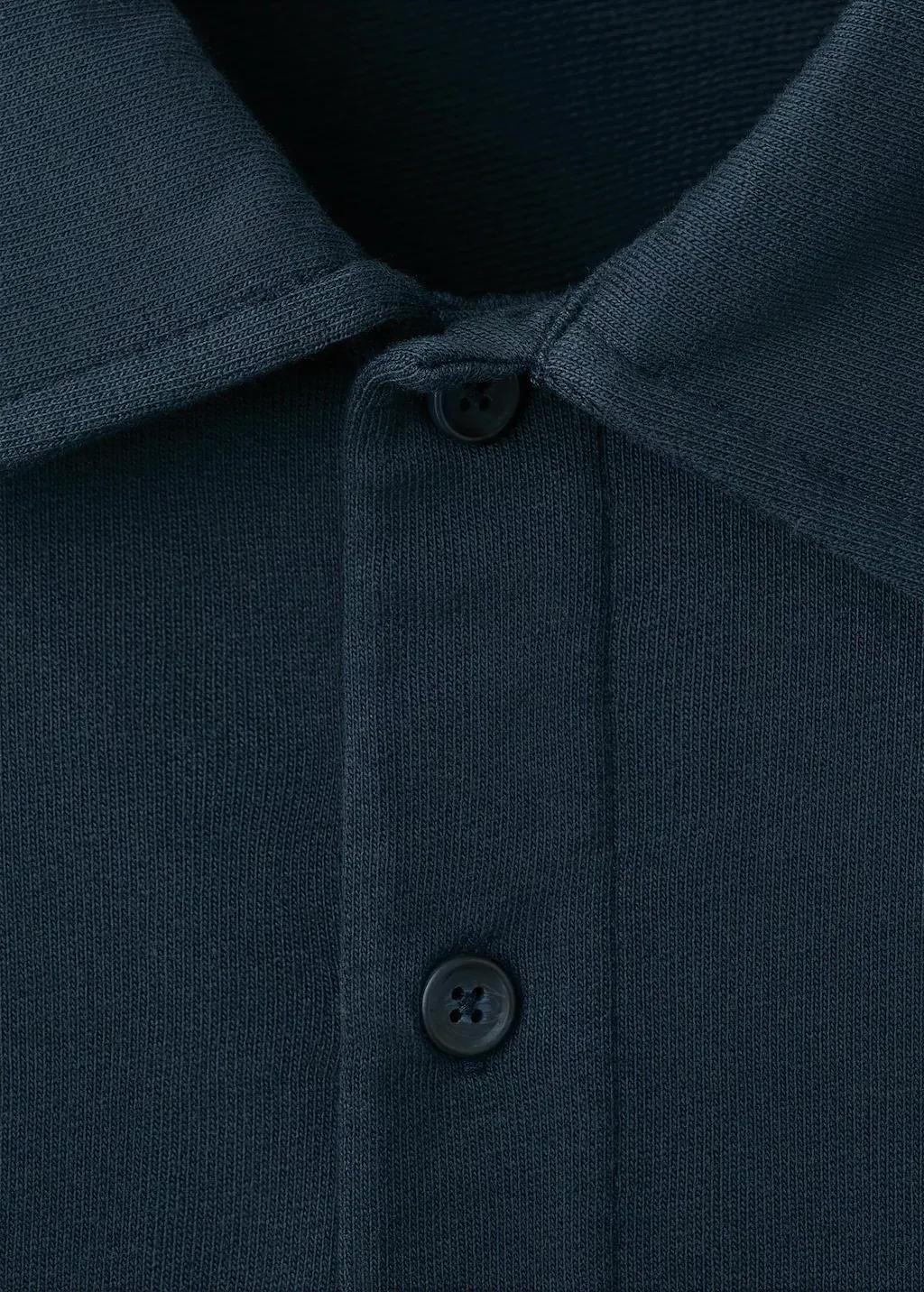 Navy 100% Cotton Polo Shirt With Graphic Embroidery, Navy, large image number 1