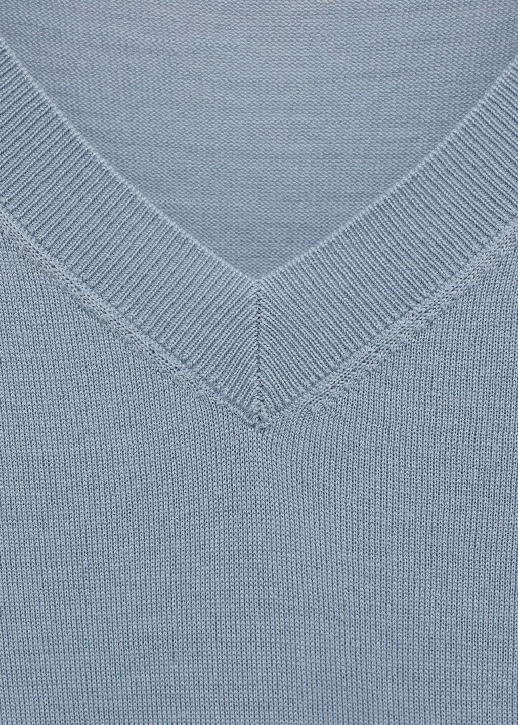 Orange Wool Short-Sleeved Sweater, Medium Blue, large image number 1