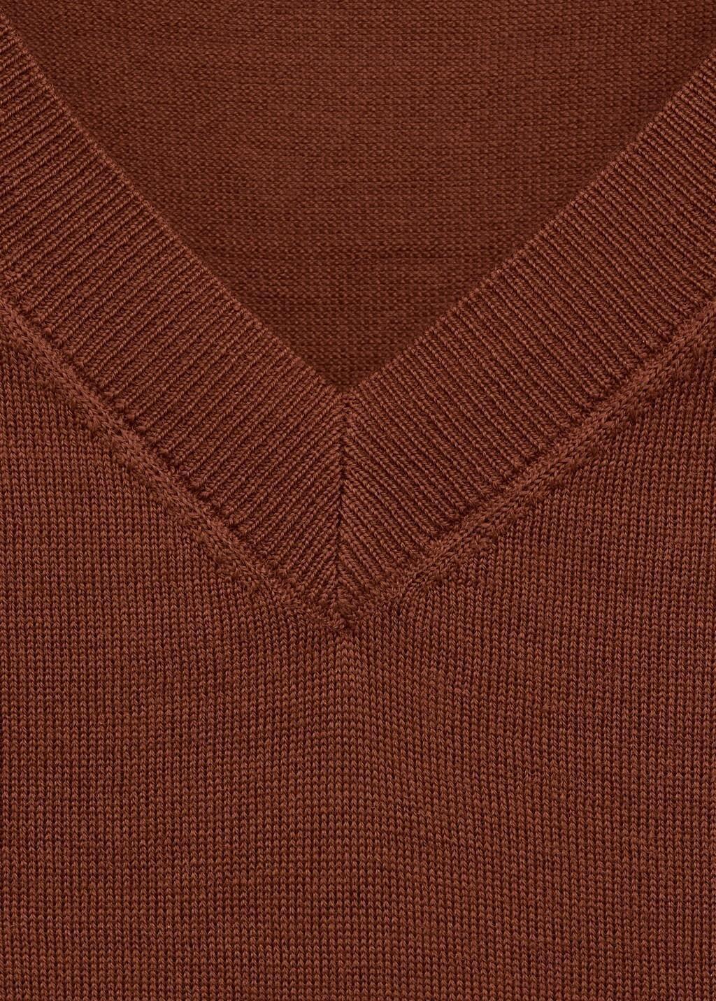 Orange Wool Short-Sleeved Sweater, Rust - Copper, large image number 1