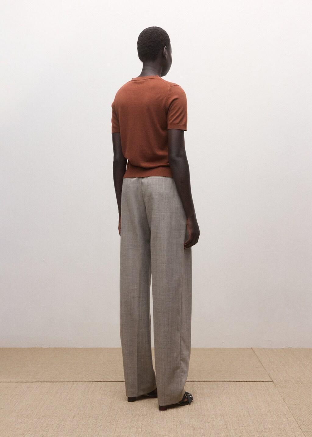 Orange Wool Short-Sleeved Sweater, Rust - Copper, large image number 2