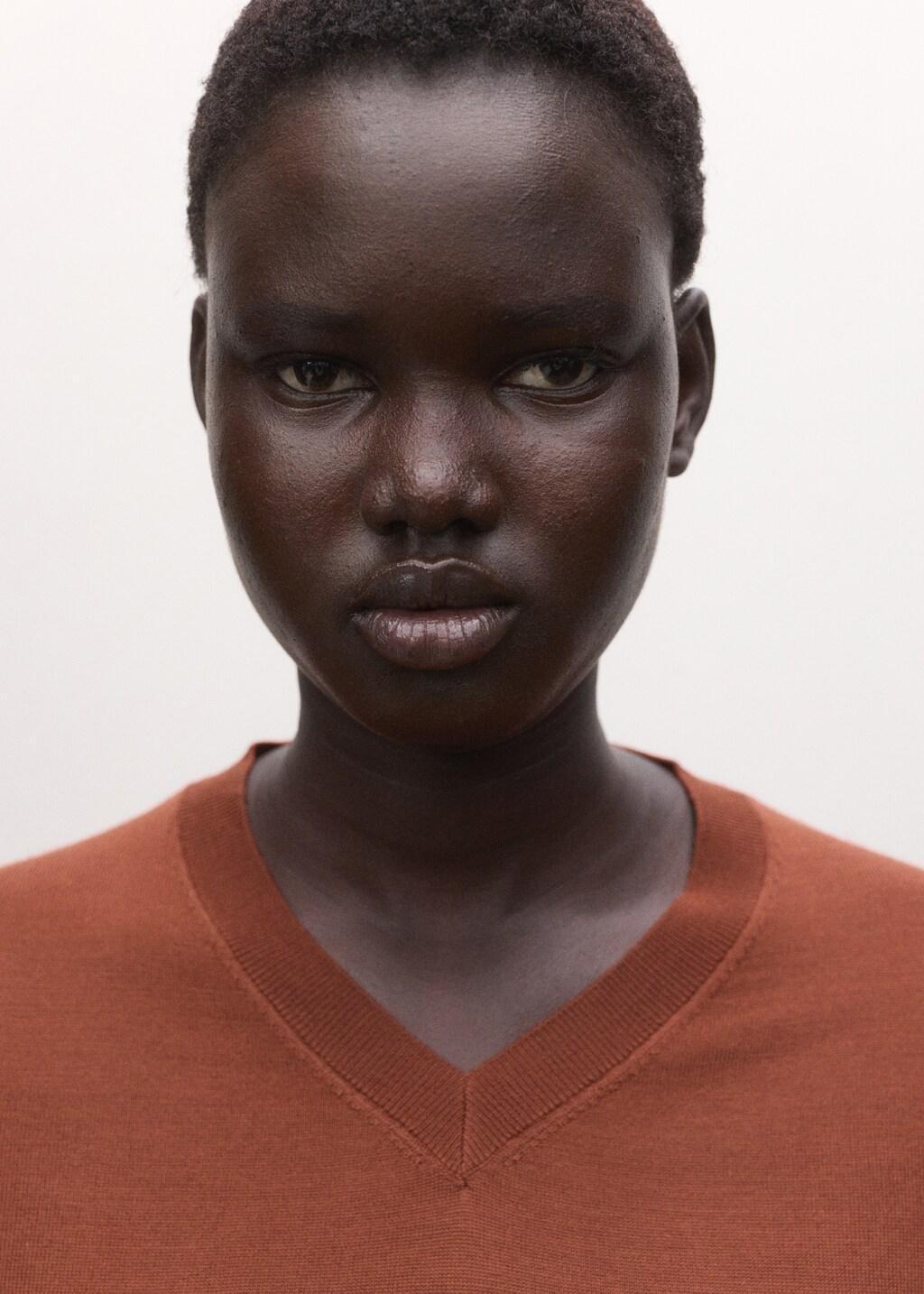 Orange Wool Short-Sleeved Sweater, Rust - Copper, large image number 4