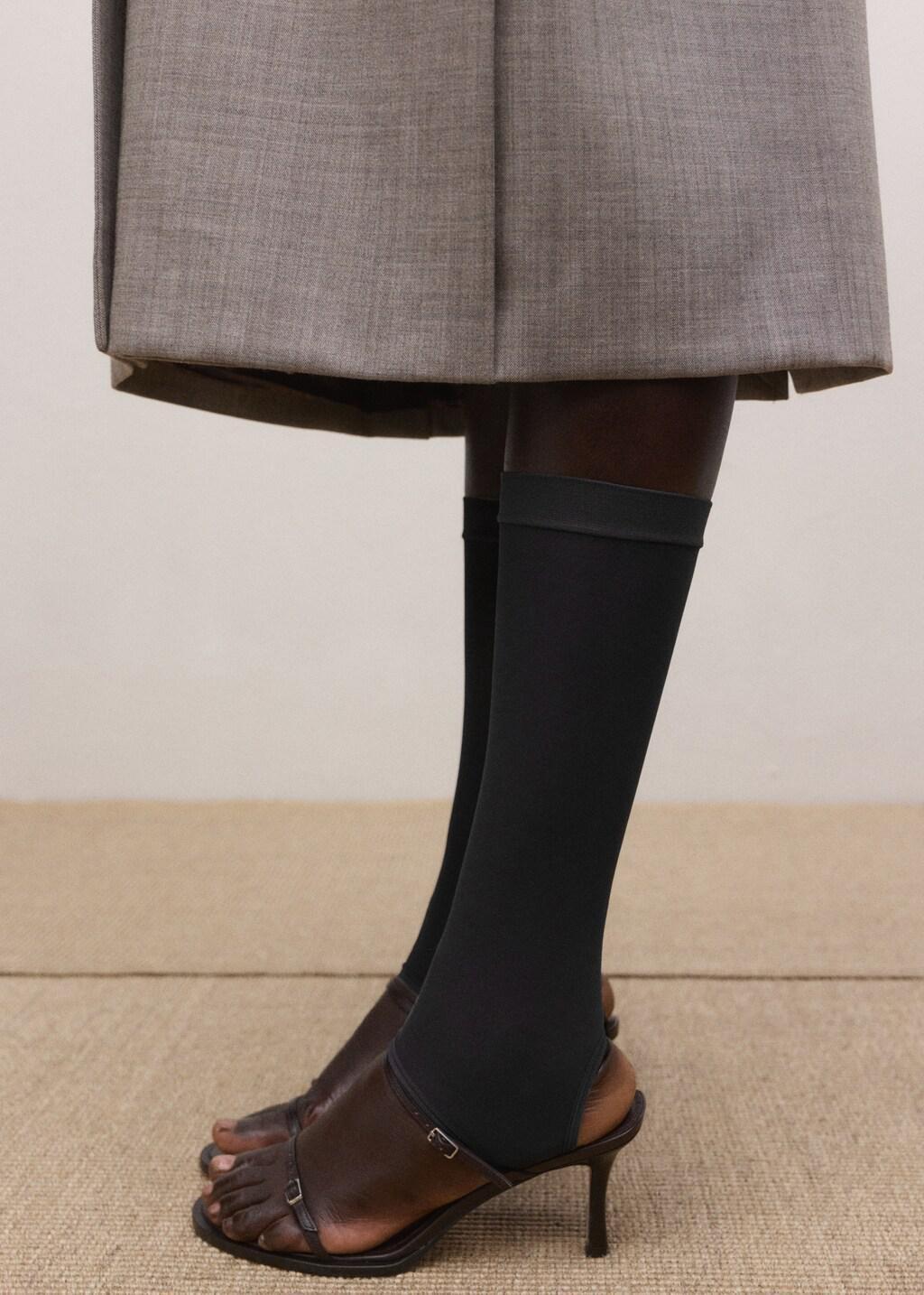 Black Open-Toe Socks, Black, medium