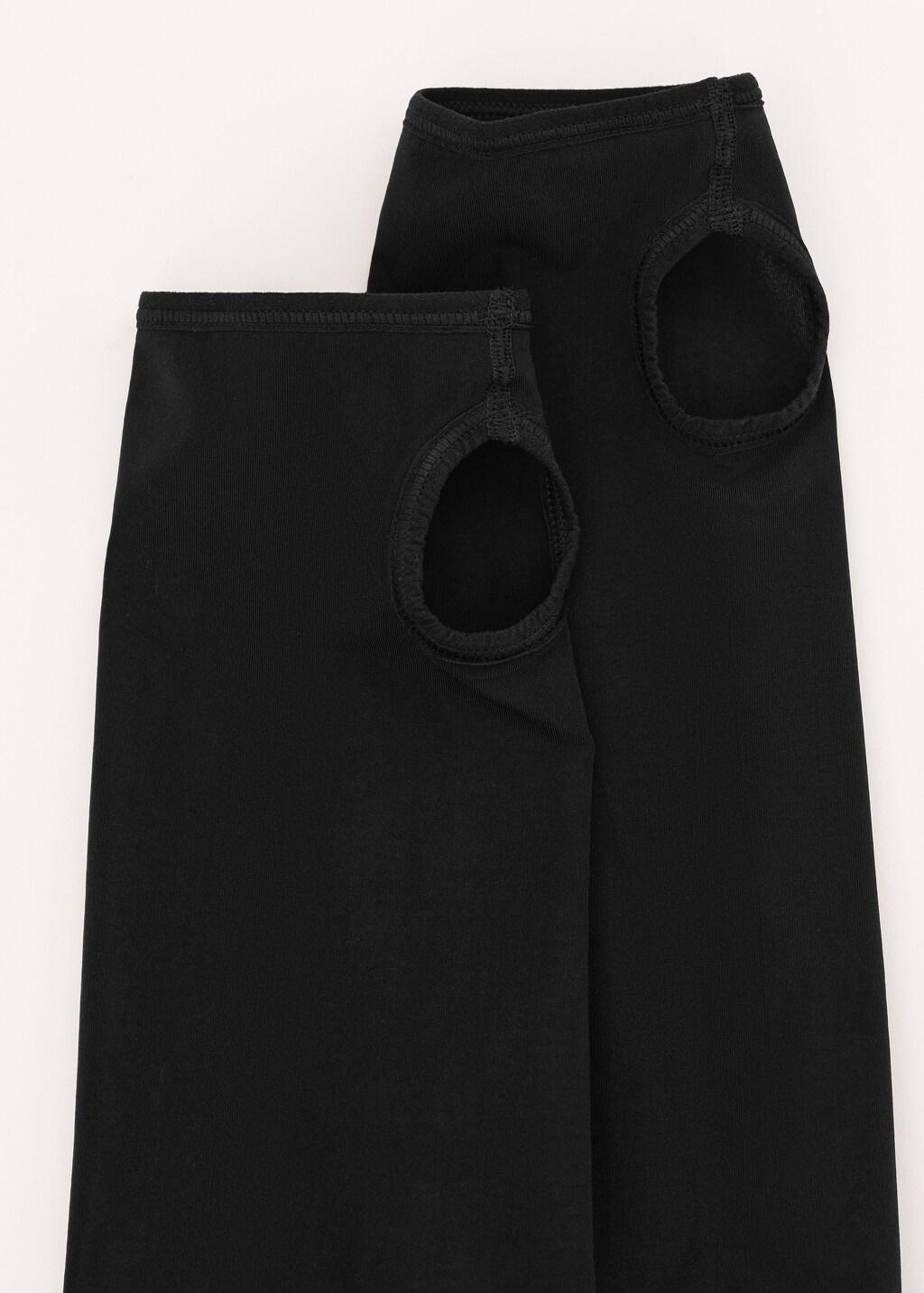 Black Open-Toe Socks, Black, medium