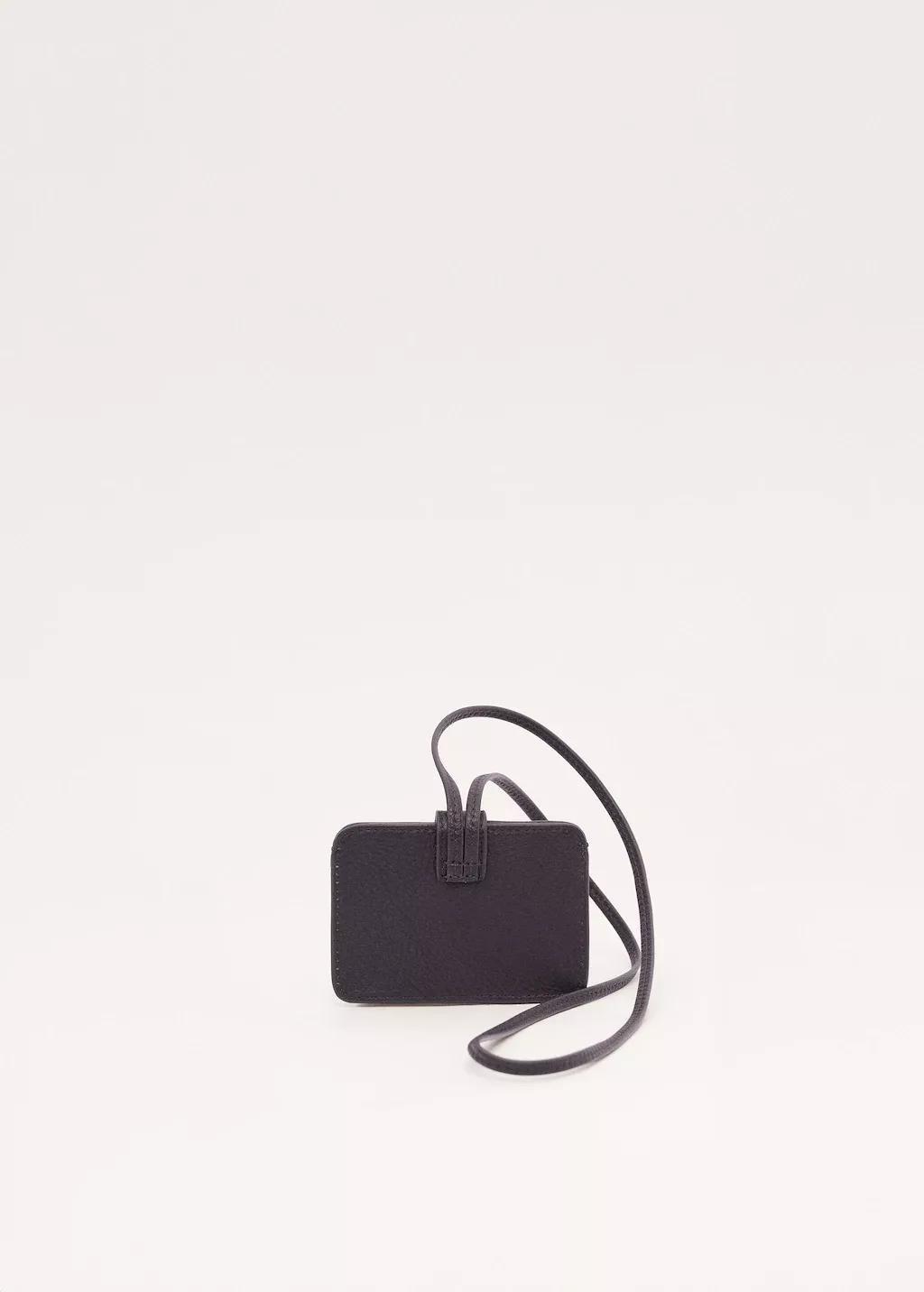 Red Leather Card Holder With Buckle Closure, Dark Red, large image number 1