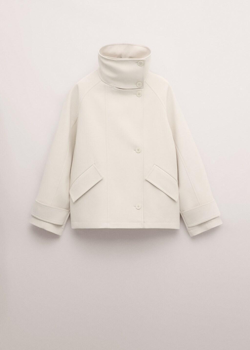 Yellow Funnel Neck Parka With Pockets, Yellow, large image number 7