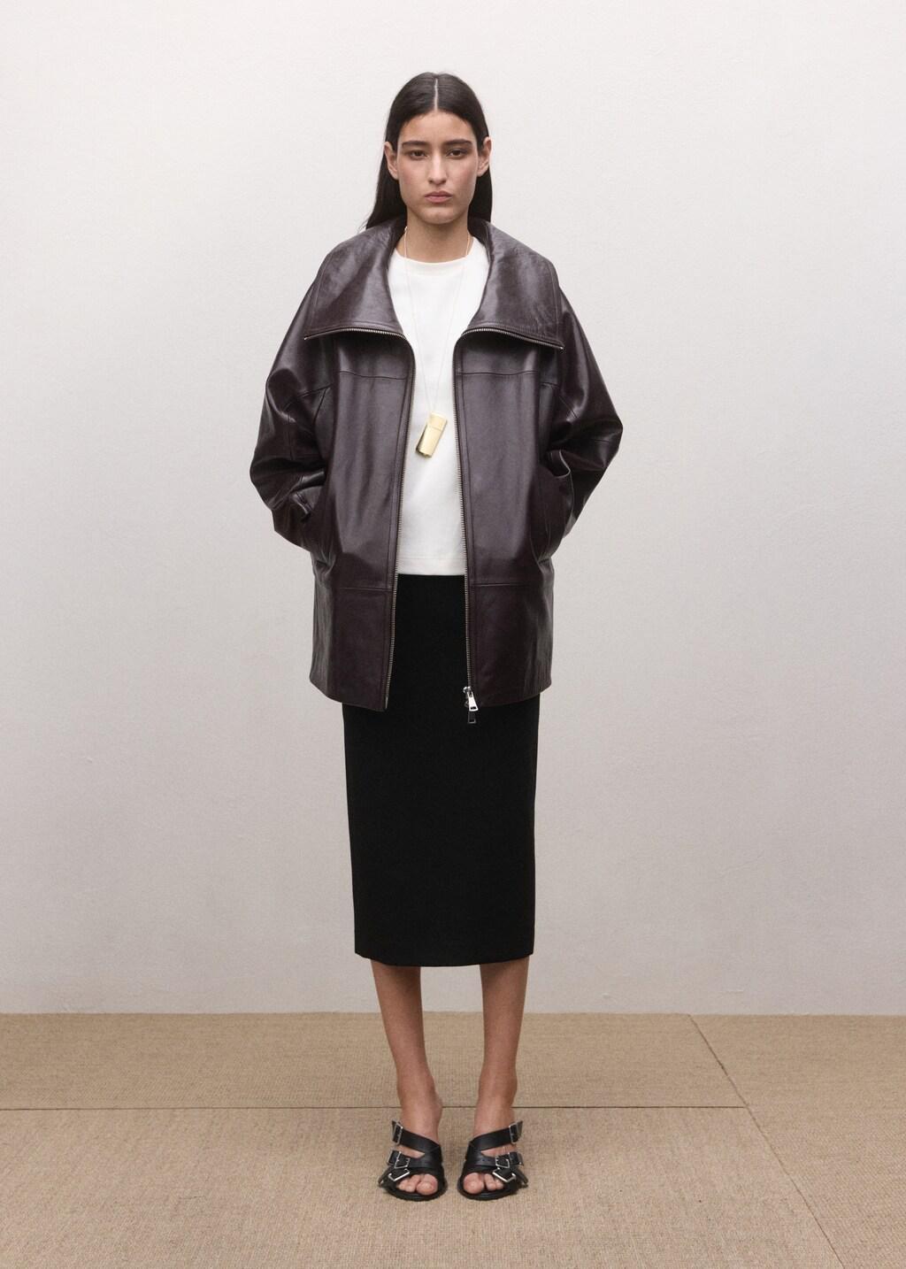 Black Wool-Blend Midi-Skirt, Black, large image number 0