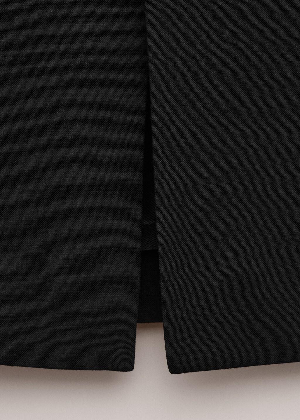 Black Wool-Blend Midi-Skirt, Black, large image number 5