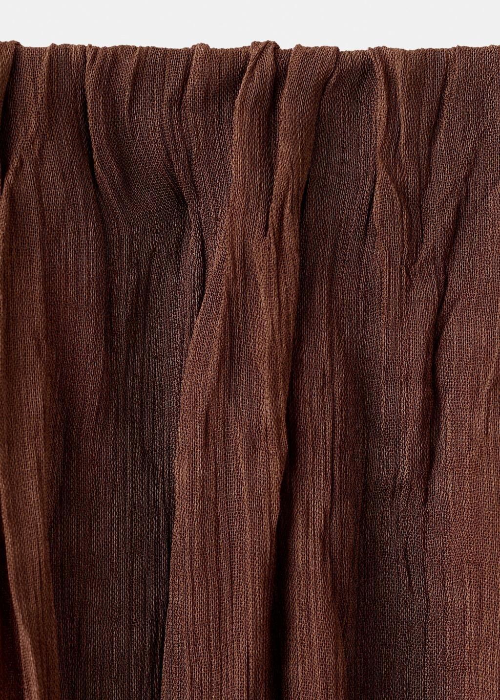 Brown Ruffled Chiffon Skirt, Brown, large image number 5