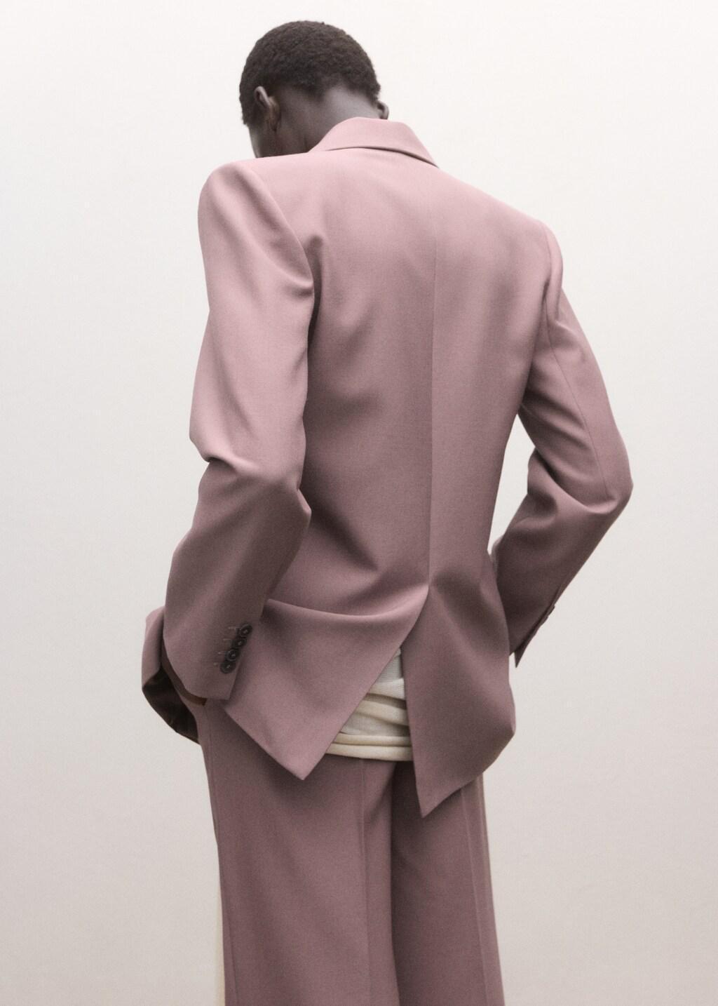 PINK Double-breasted wool suit jacket, Pink, large image number 2