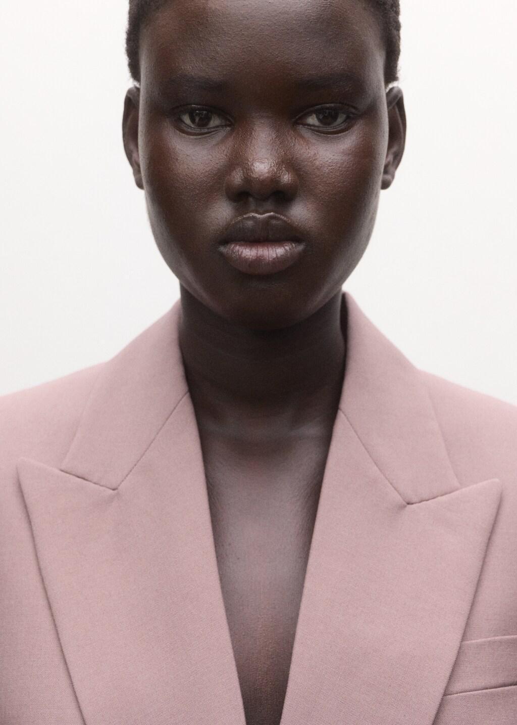 PINK Double-breasted wool suit jacket, Pink, large image number 4