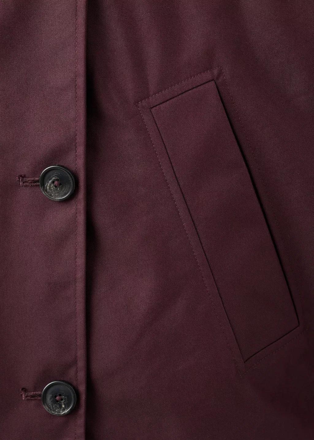 DARK RED Double-breasted trench with hood, Dark Red, large image number 5