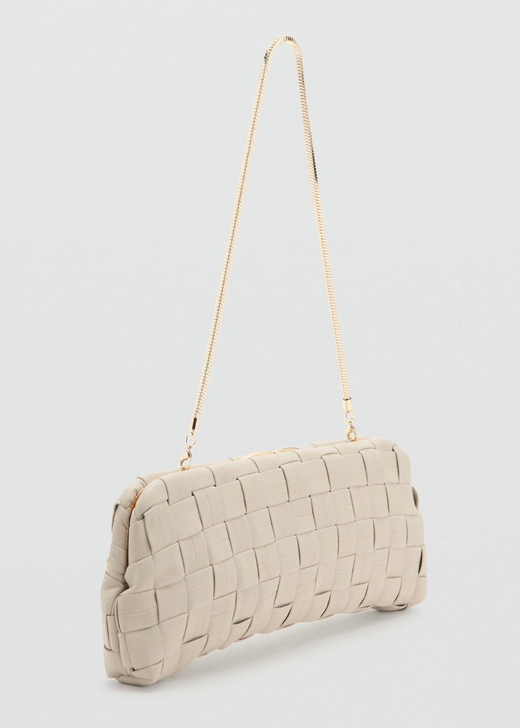 White Braided Handbag, Natural White, medium
