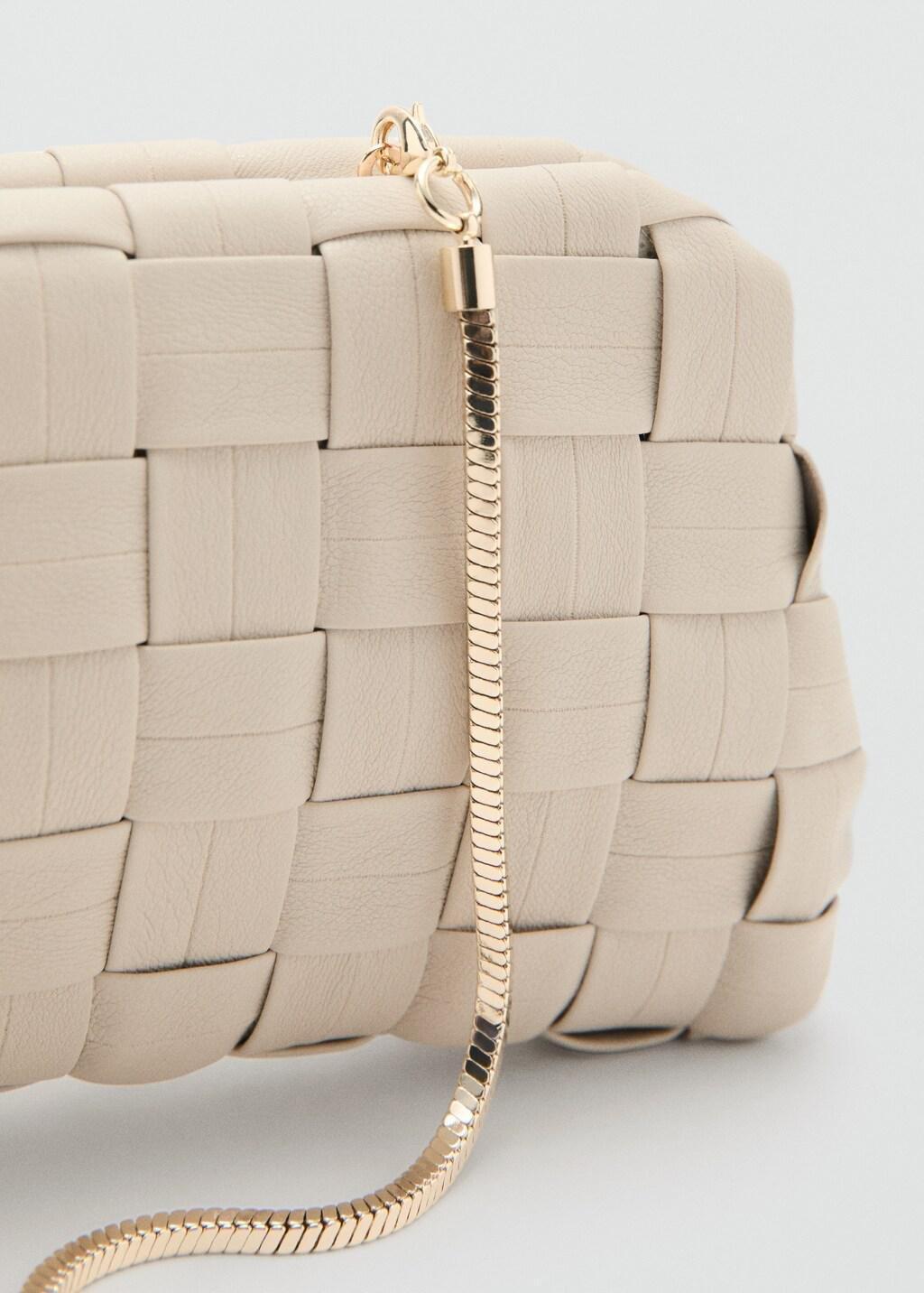 White Braided Handbag, Natural White, large image number 1