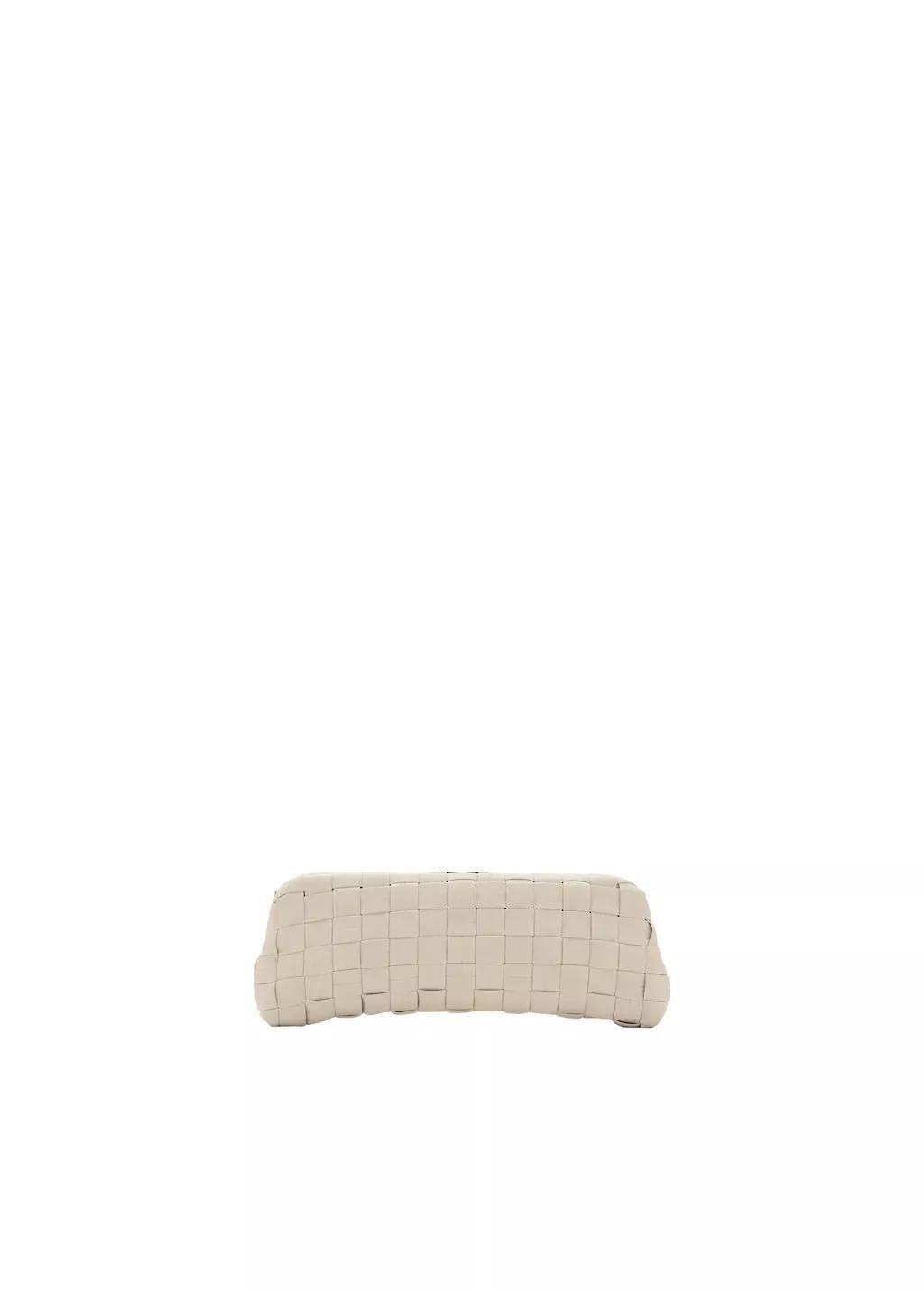 White Braided Handbag, Natural White, medium