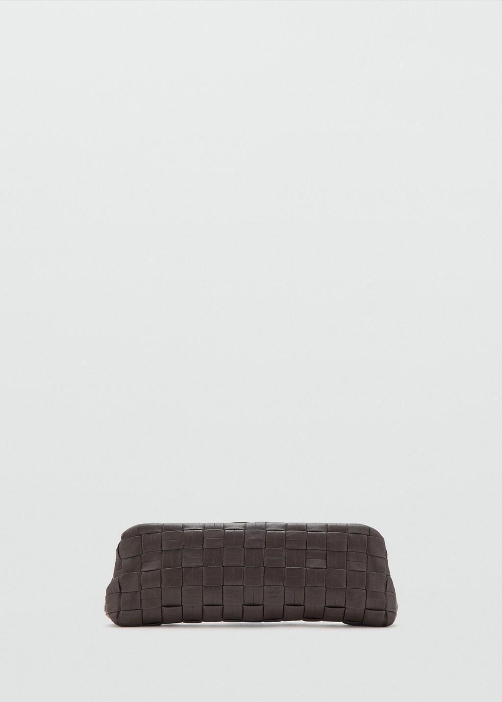 Brown Braided Handbag, Dark Brown, large image number 3