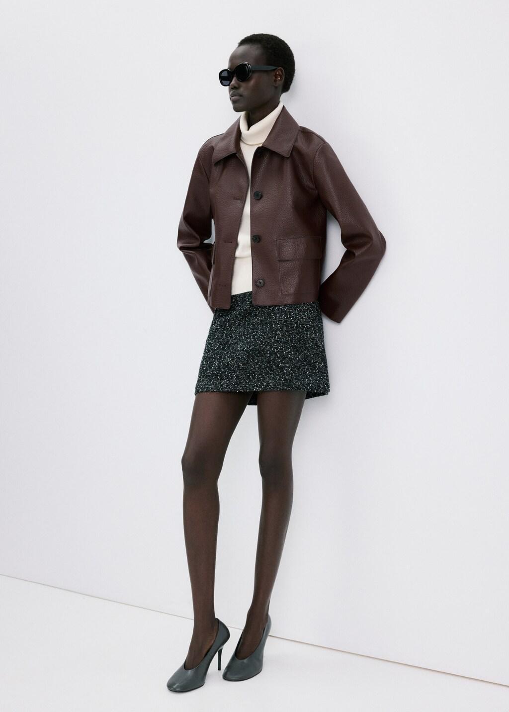 Red Faux-Leather Jacket With Pockets, Dark Red, large image number 0