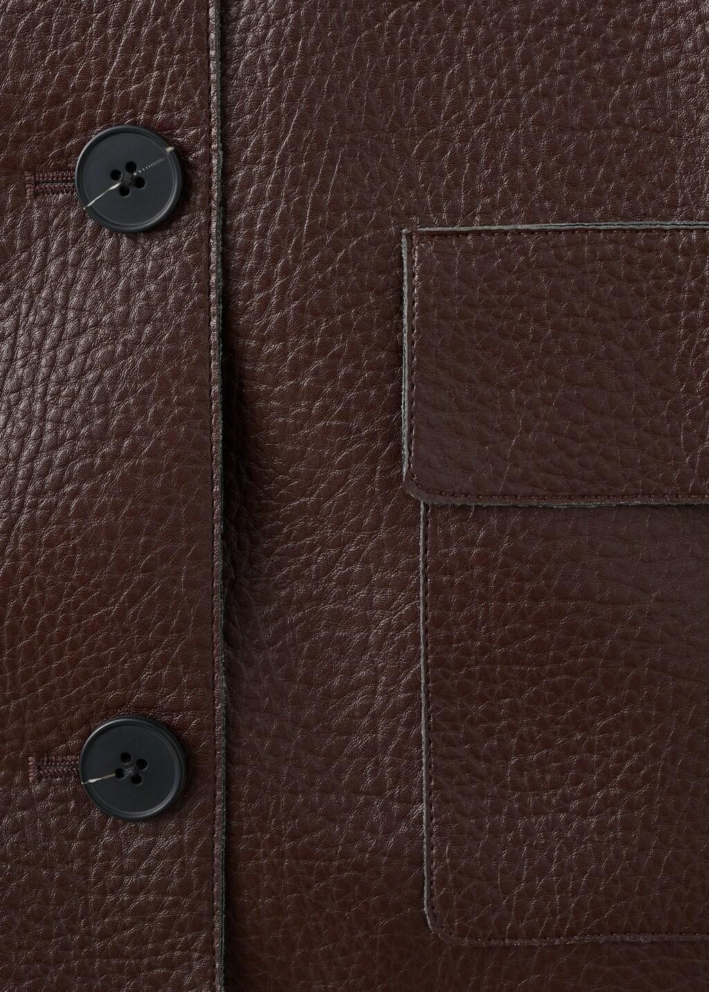 Red Faux-Leather Jacket With Pockets, 0201_76, medium