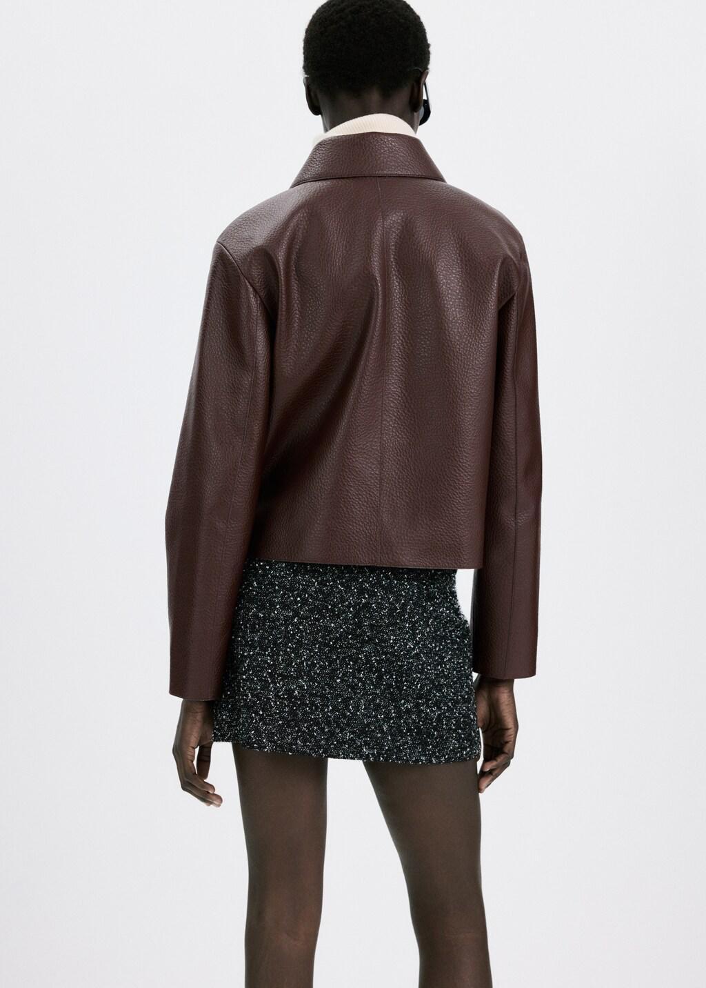 Red Faux-Leather Jacket With Pockets, 0201_76, medium