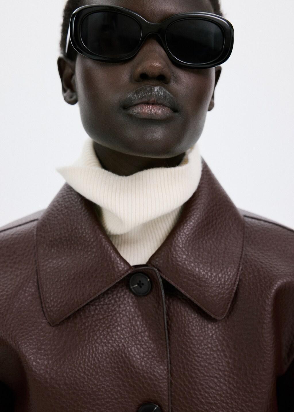 Red Faux-Leather Jacket With Pockets, 0201_76, large image number 4