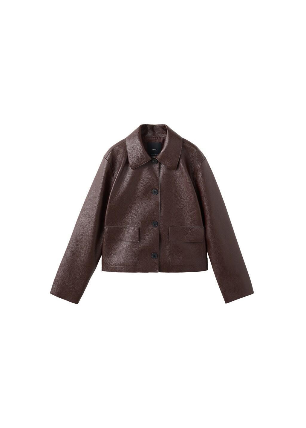 Red Faux-Leather Jacket With Pockets, 0201_76, large image number 8