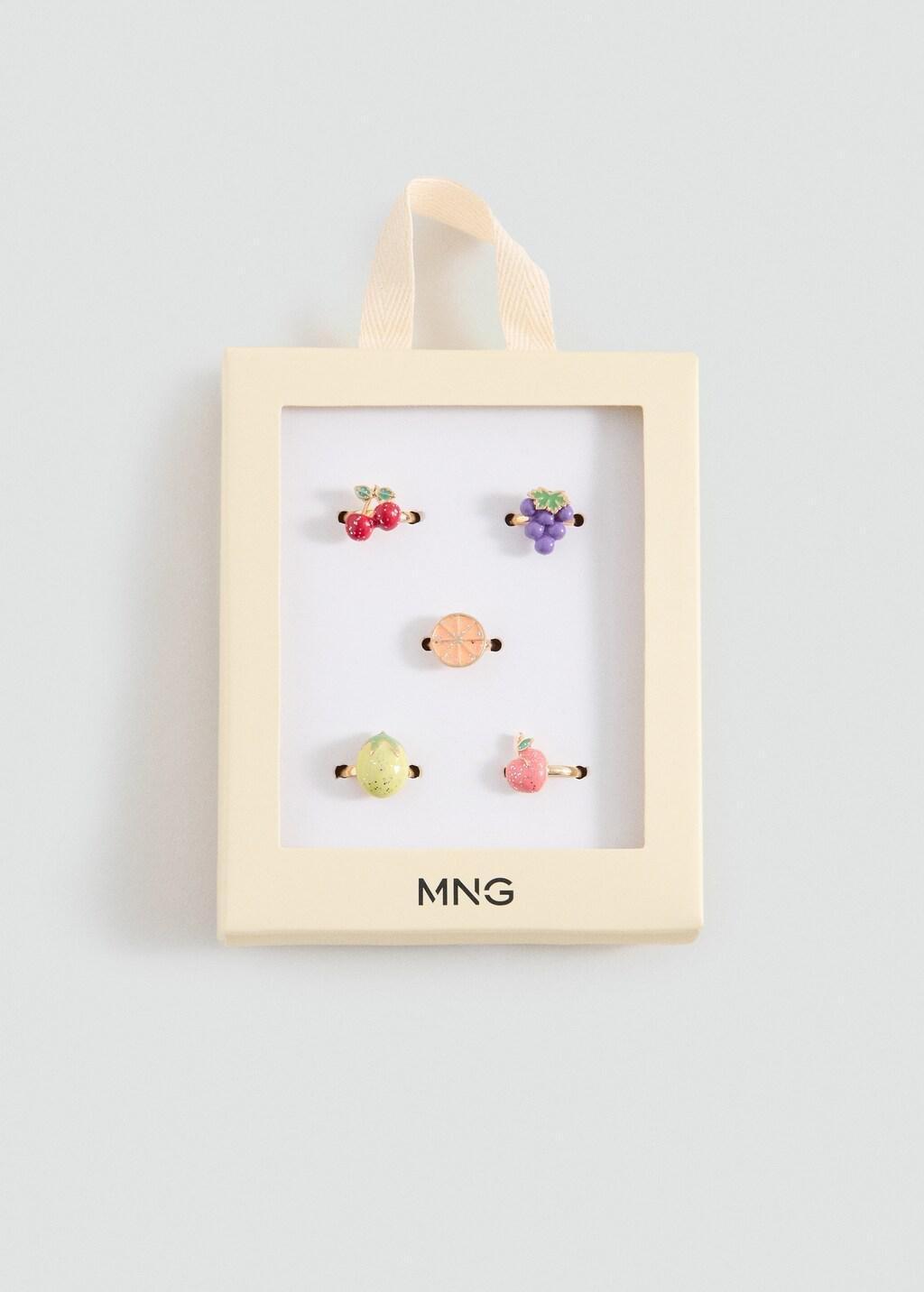 Gold Pack Of 5 Combined Rings, Kids Girl, Gold, medium