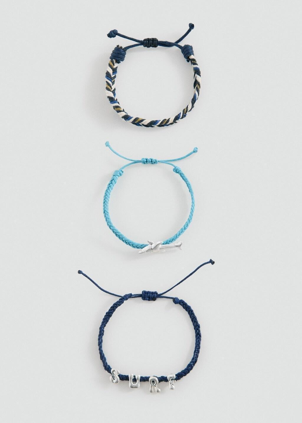 Navy Cord Bracelet Set, Kids Boy, Navy, medium