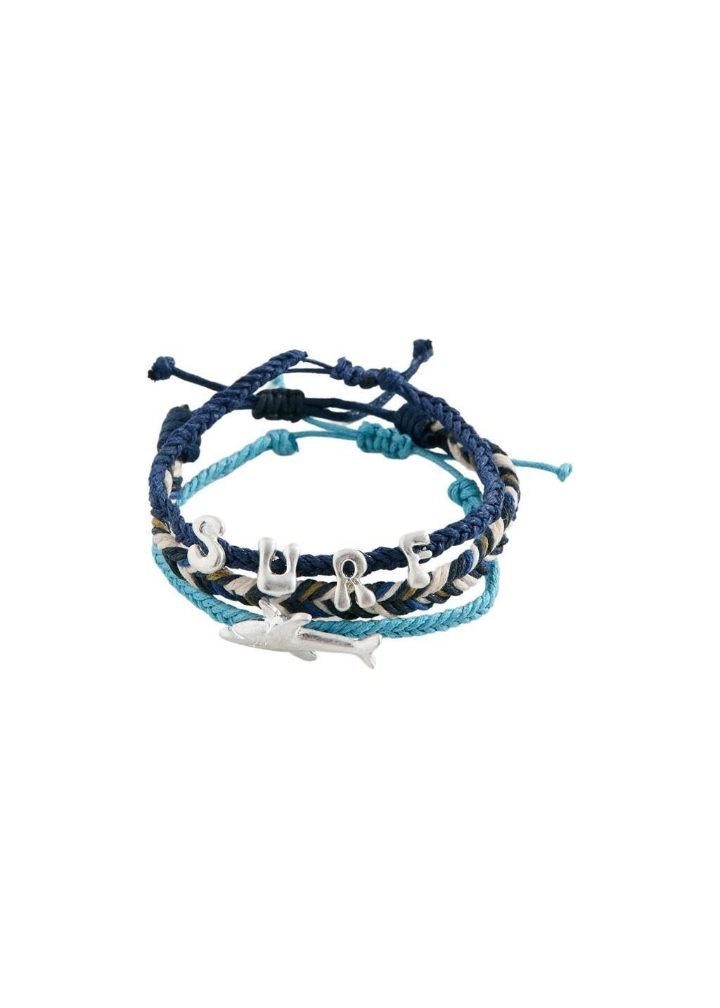 Navy Cord Bracelet Set, Kids Boy, Navy, medium