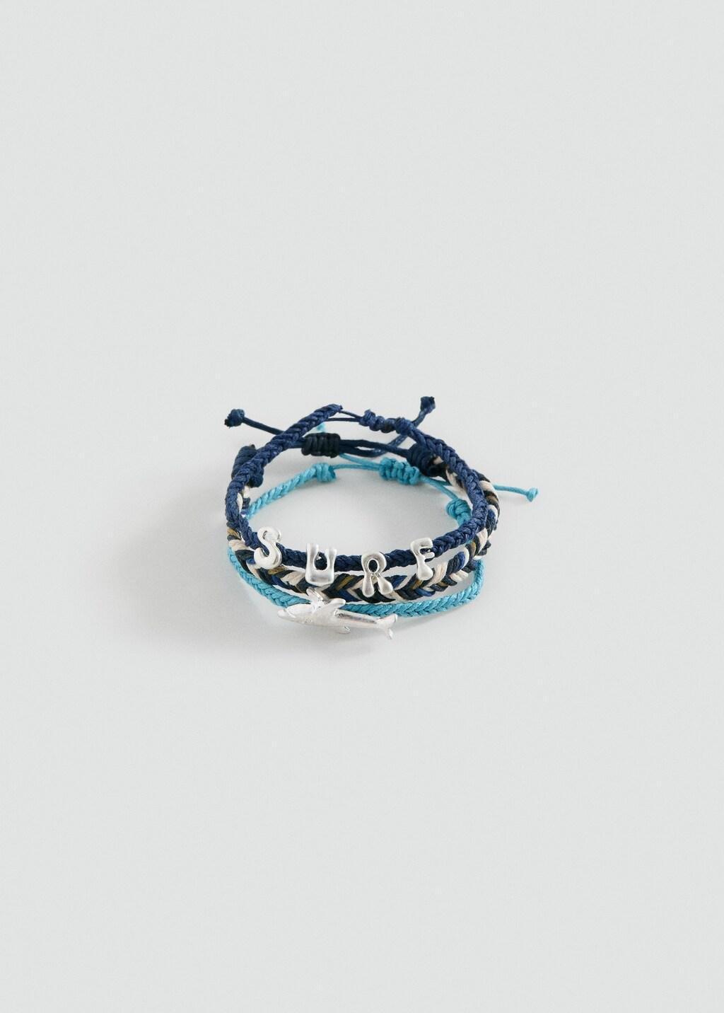 Navy Cord Bracelet Set, Kids Boy, Navy, large image number 3