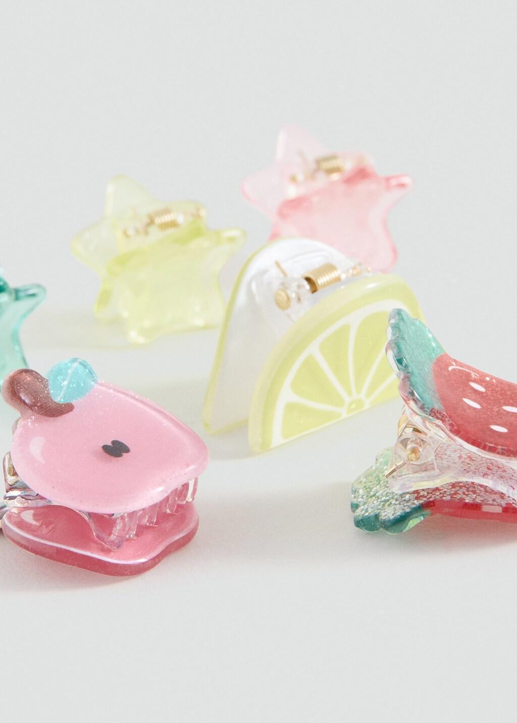 Red Pack Of Hair Clips, Kids Girl, Red, large image number 0