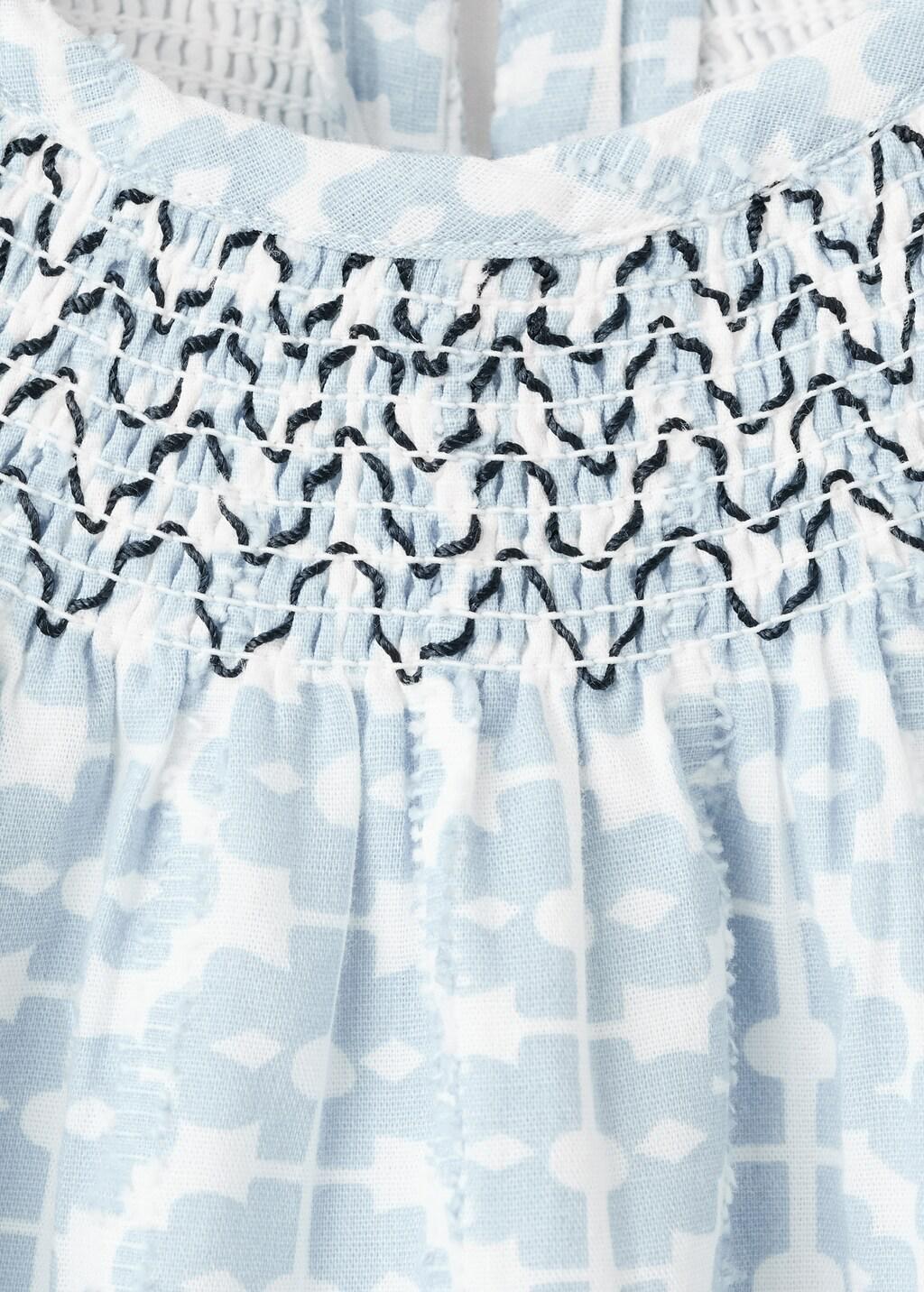 Blue Lt Pastel Short Patterned Dress, Baby Girl, Light-Pastel Blue, large image number 0