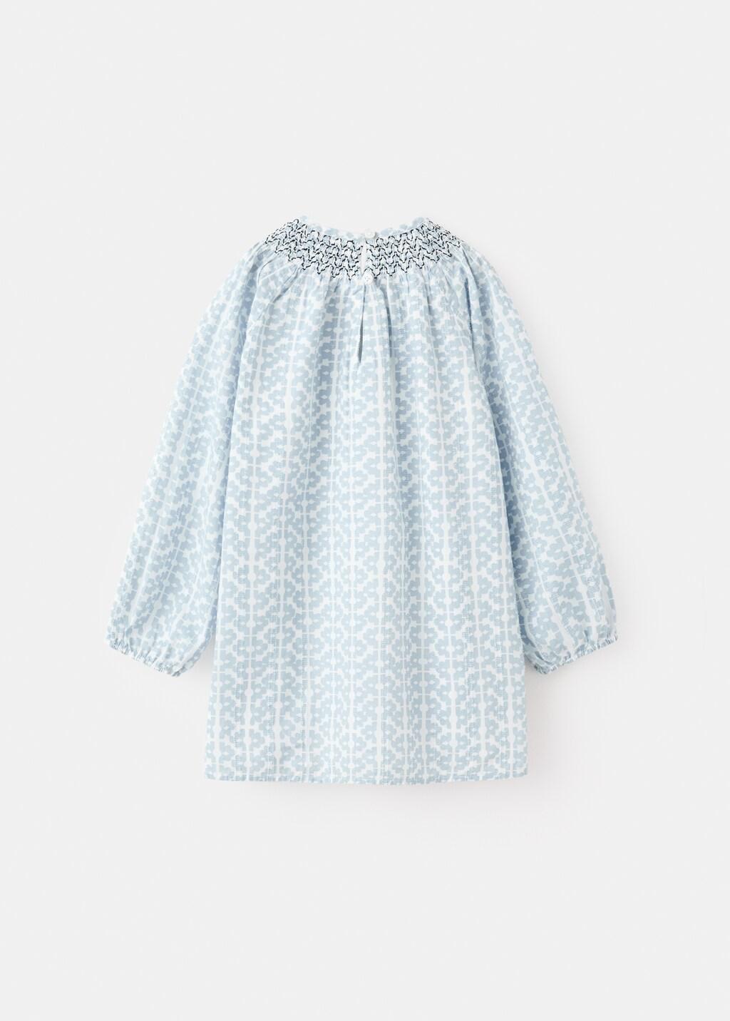 Blue Lt Pastel Short Patterned Dress, Baby Girl, Light-Pastel Blue, medium