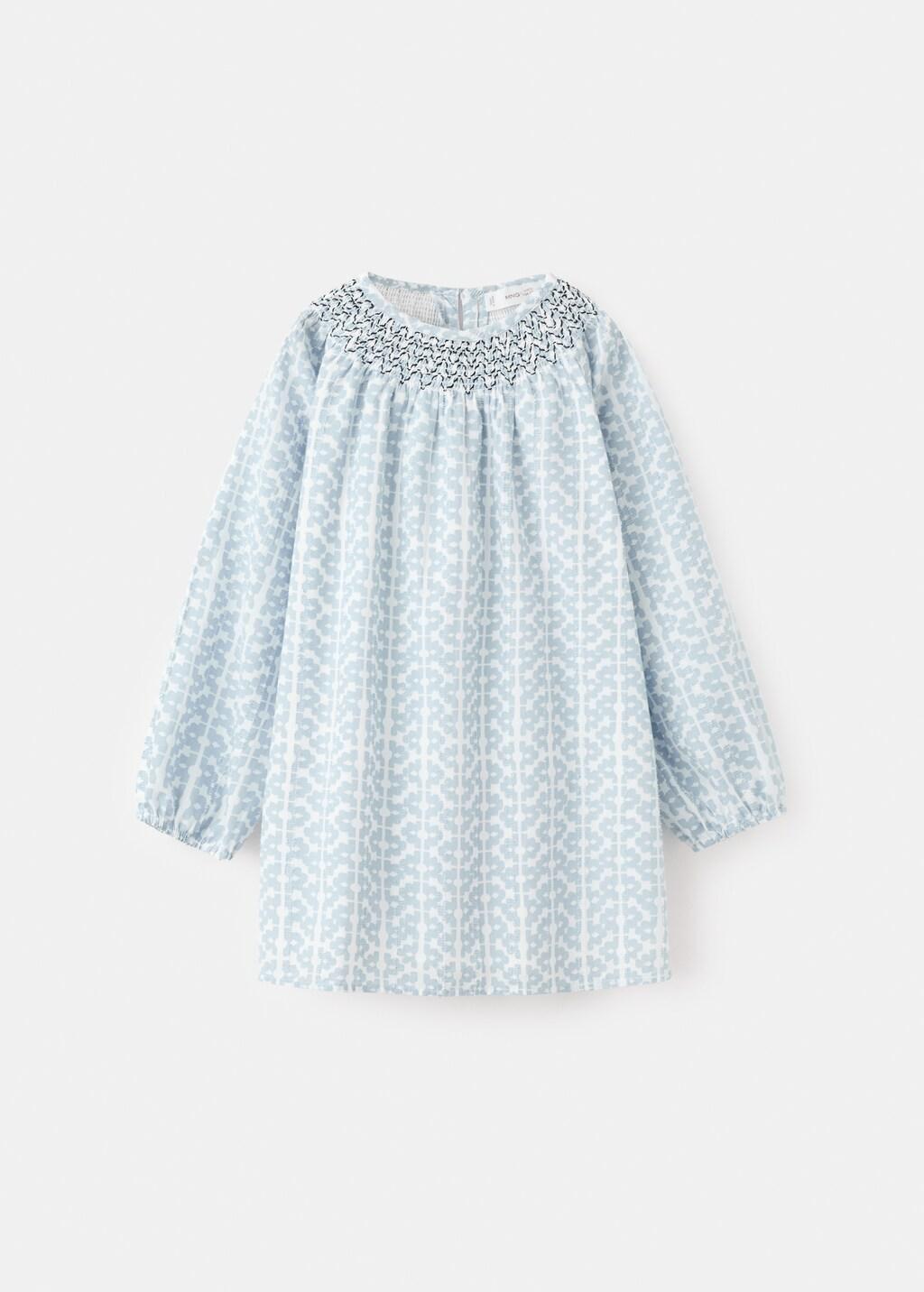 Blue Lt Pastel Short Patterned Dress, Baby Girl, Light-Pastel Blue, large image number 4
