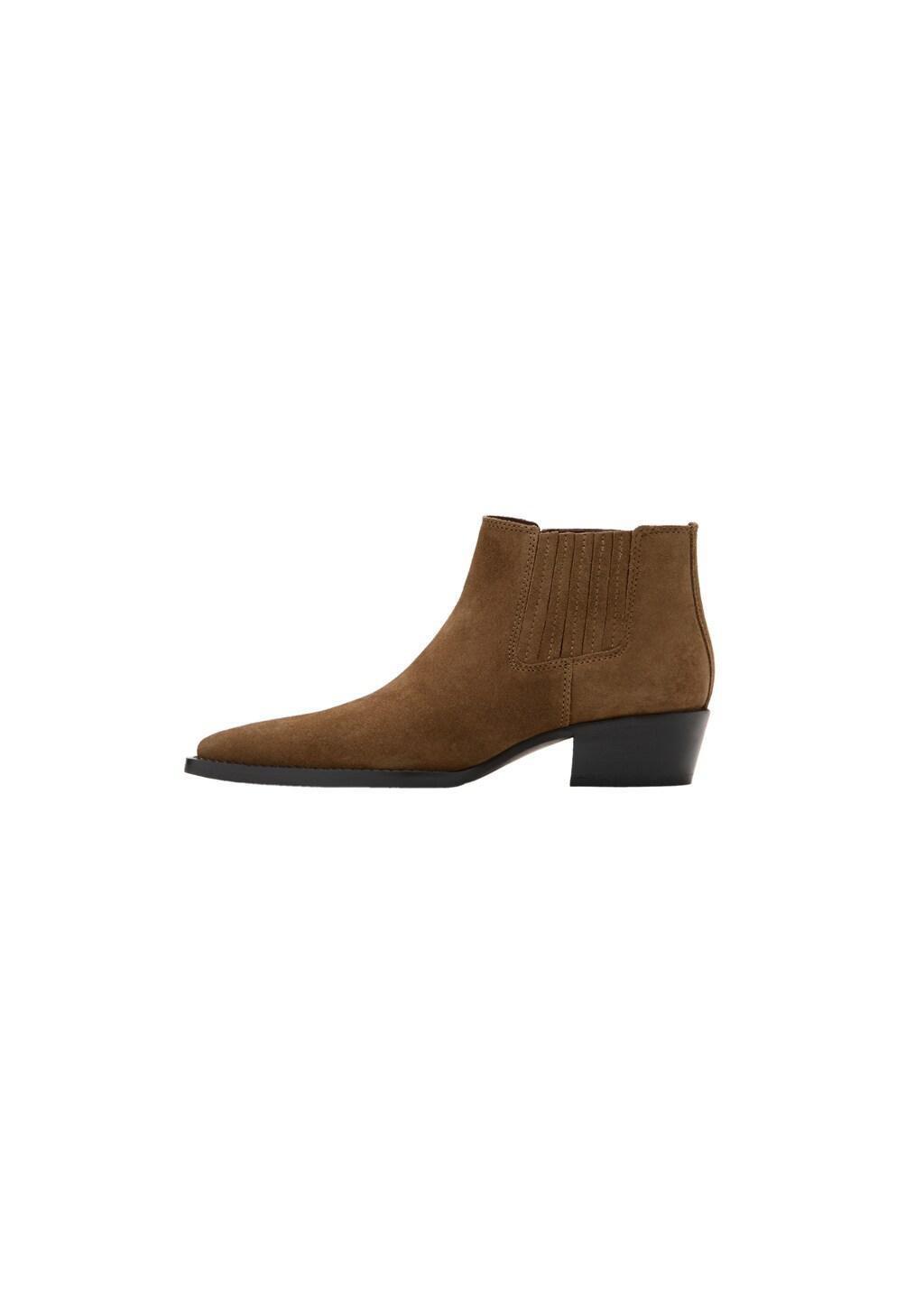 Brown Suede Block-Heel Boots, 0201_31, large image number 3