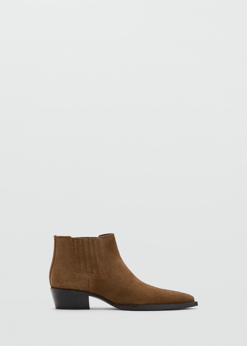 Brown Suede Block-Heel Boots, Medium Brown, large image number 4