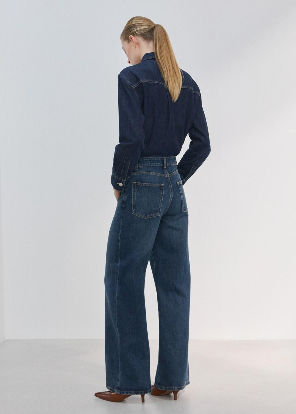 Blue Buttons Denim Jumpsuit, Open Blue, large image number 2